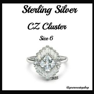 Sterling Silver CZ Cluster Ring